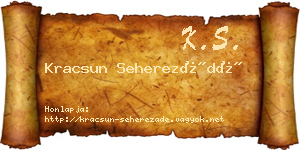 Kracsun Seherezádé névjegykártya